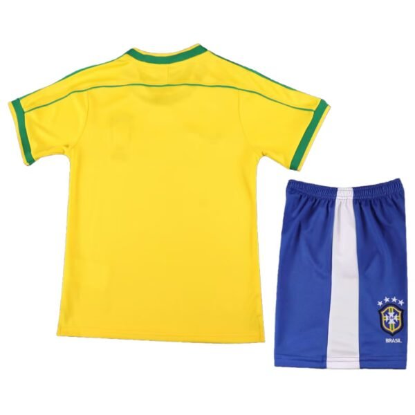 Retro Brazil  home Kid Set jersey-1998 - Image 2