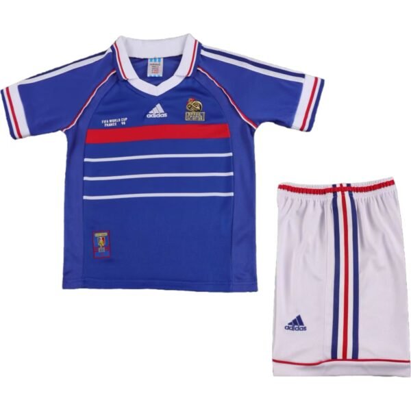 Retro France home Kid Set jersey-1998