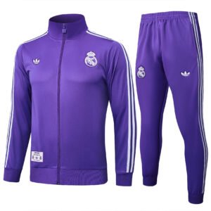 Retro Real Madrid 2025/2026 Jacket Suit Purple Front View